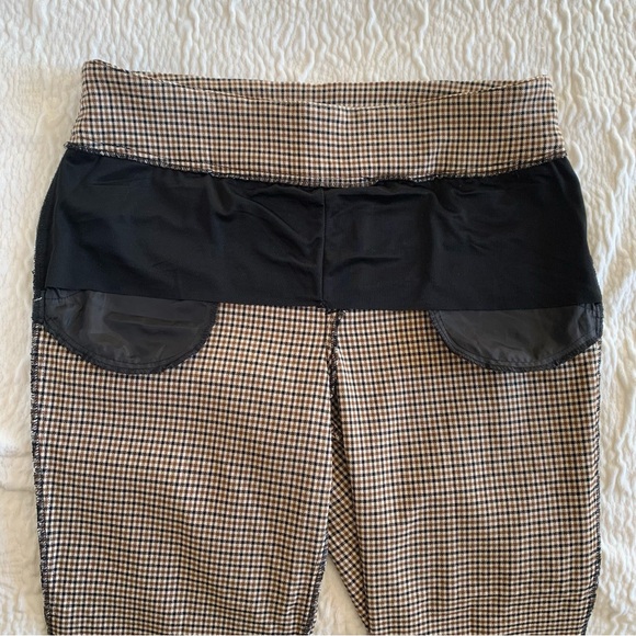 Straight Leg Ankle Dress Pants Brown Gingham Sz 16 - Picture 12 of 12